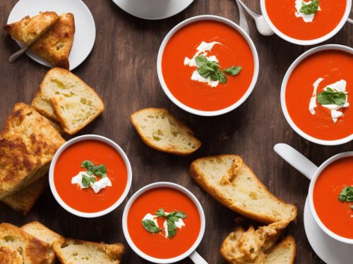 Tomato Soup with Tear & Share Cheesy Bread
