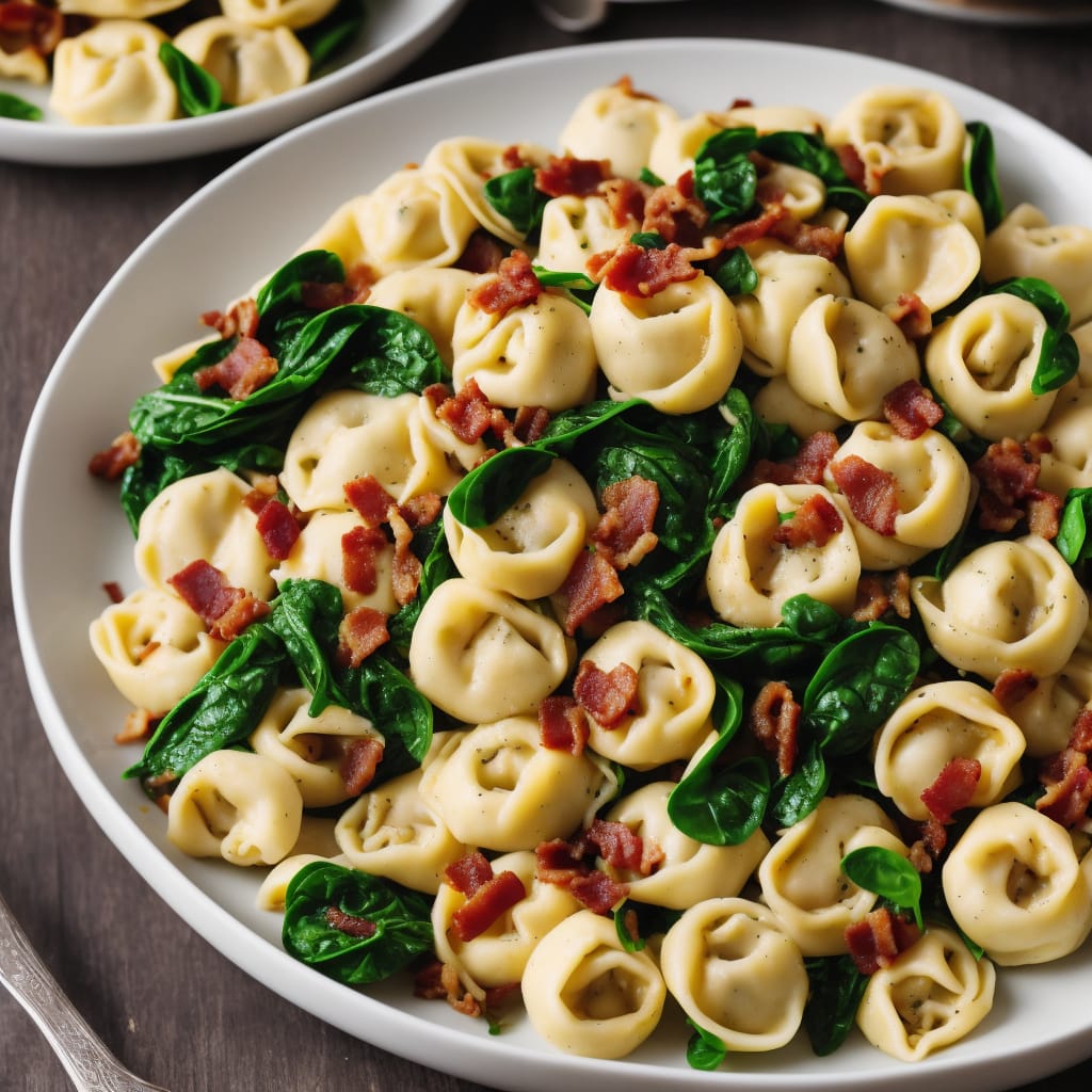 Tortellini with Ricotta, Spinach & Bacon