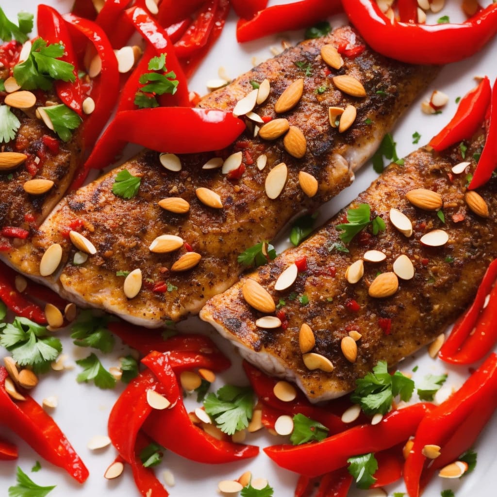 Trout with Almonds & Red Peppers