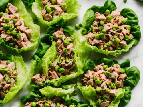 Tuna, Avocado & Pea Salad in Baby Gem Lettuce Wraps