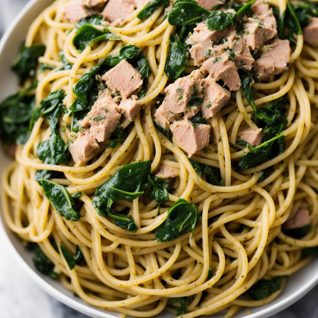 Tuna, Olive & Spinach Spaghetti
