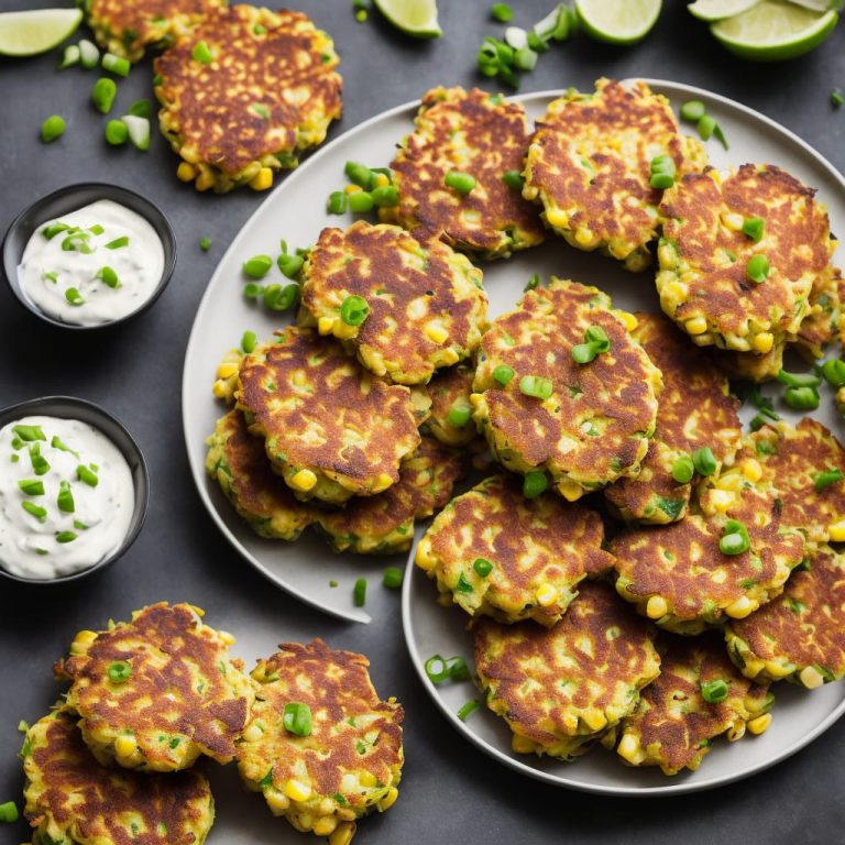 Tuna, Spring Onion & Sweetcorn Fritters with Sour Cream Recipe
