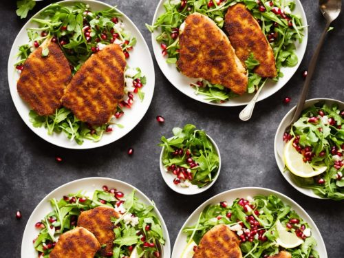 Turkey Schnitzel with Rocket & Pomegranate Salad