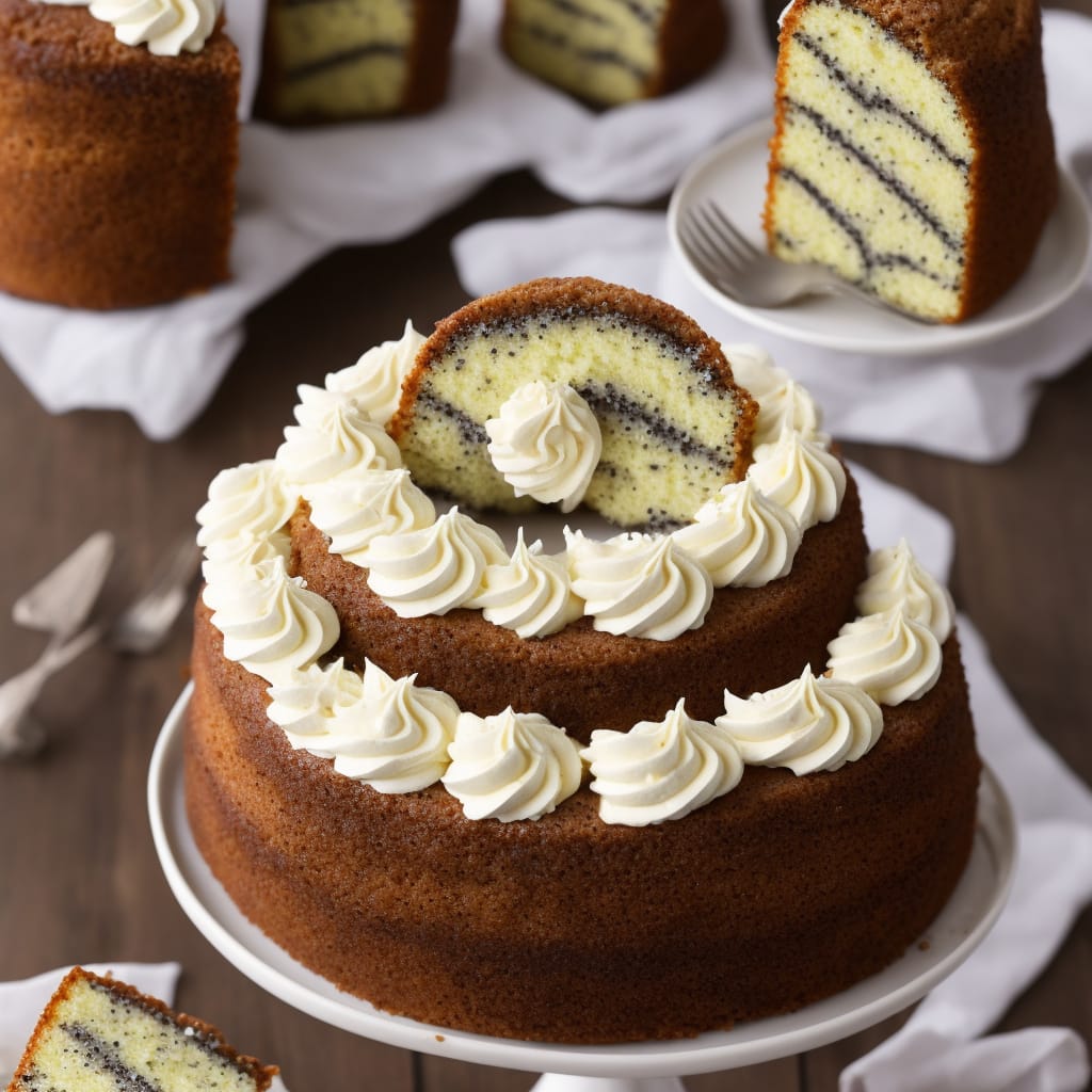 Vanilla & Poppy Seed Swirl Cake