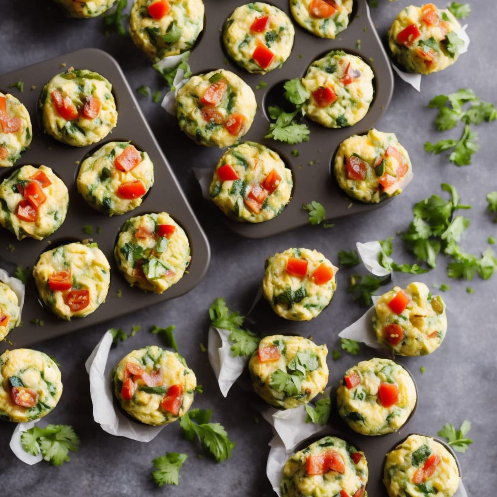 Veg-packed Egg Muffins with Bean Salad