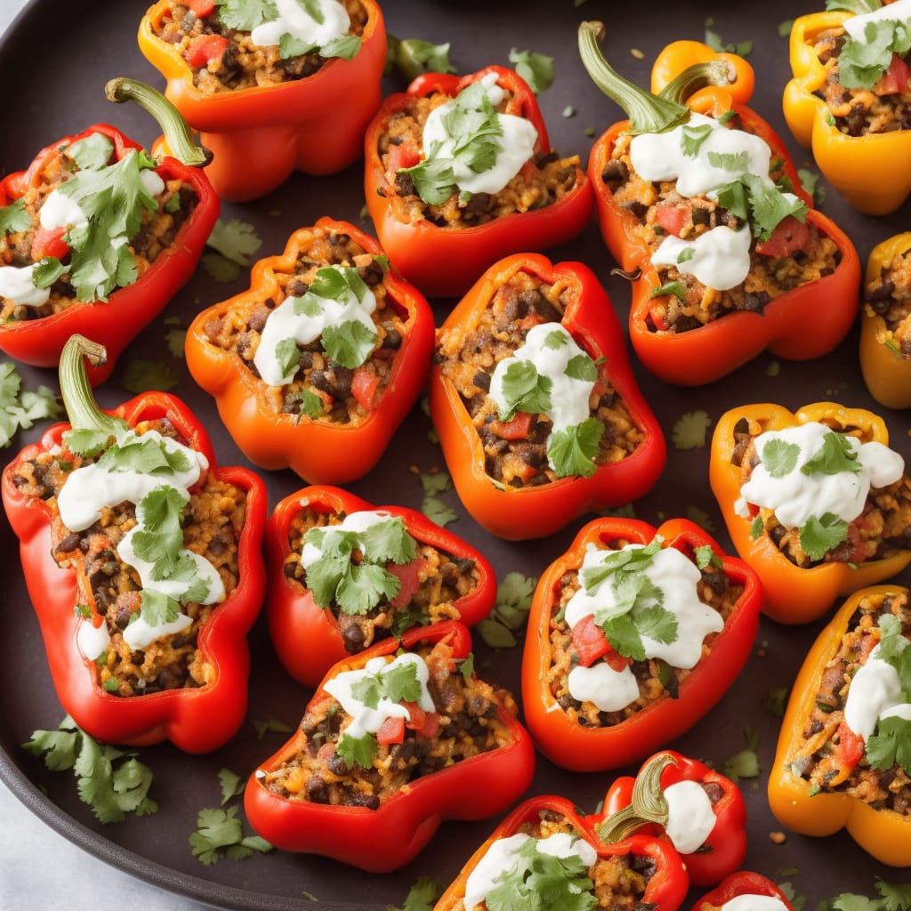 Vegetarian Mexican Inspired Stuffed Peppers