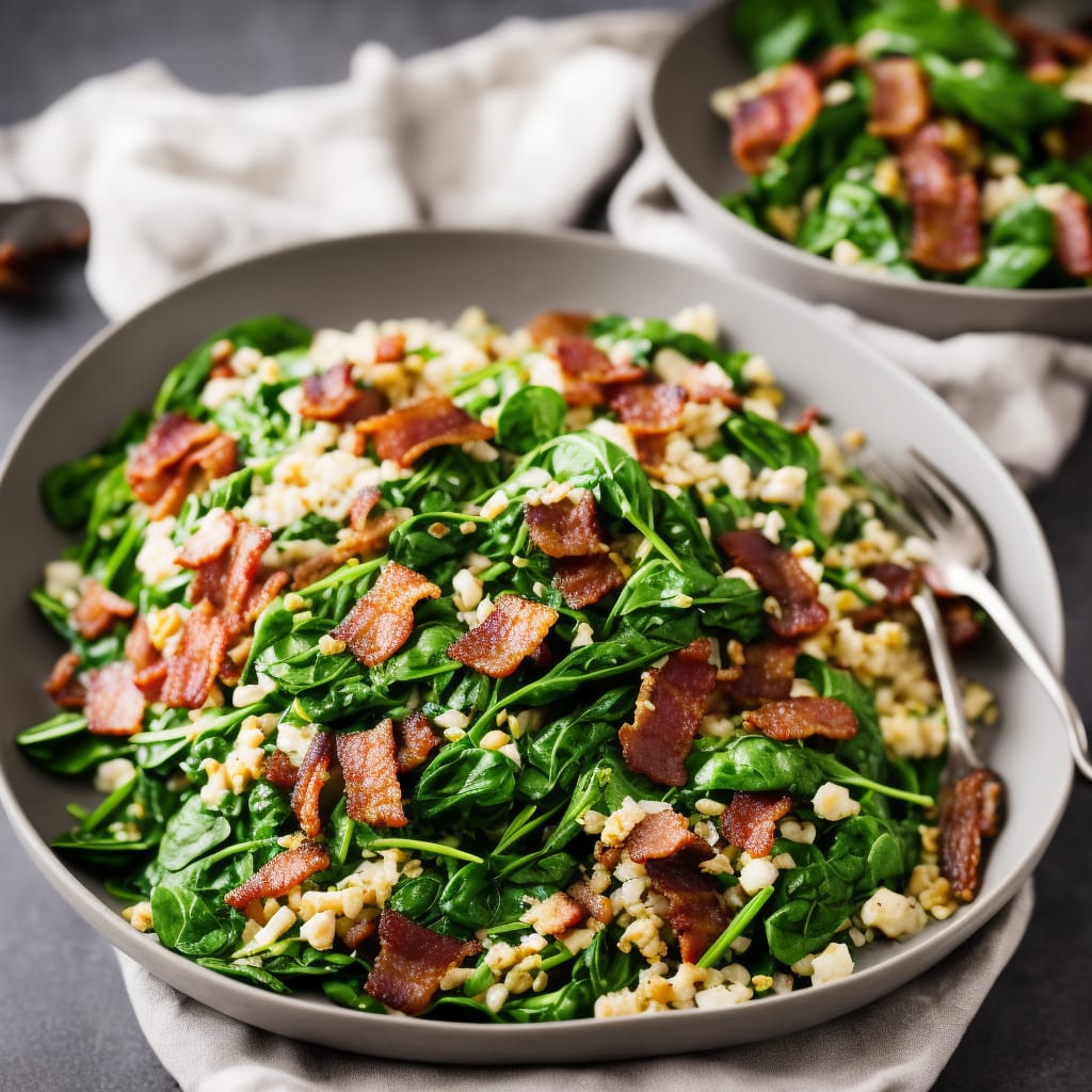 Warm Grain Salad with Bacon, Leeks & Spinach