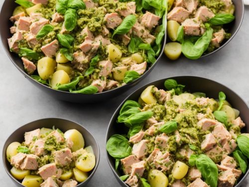 Warm Potato & Tuna Salad with Pesto Dressing