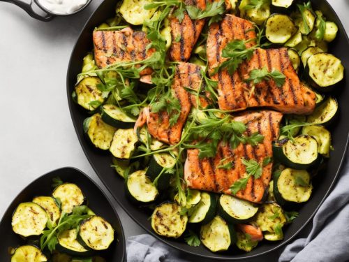 Warm Salad of Chargrilled Courgettes & Salmon