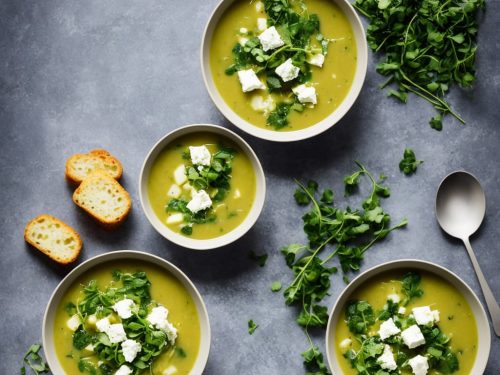 Watercress & Celeriac Soup with Goat's Cheese Croutons