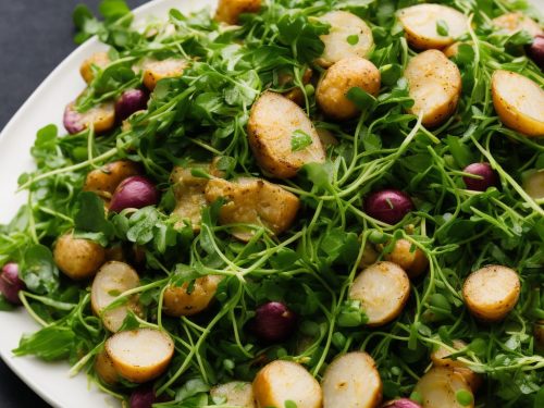 Watercress Salad with Boiled Jersey Royals, Roast Shallots & Pickled Radish