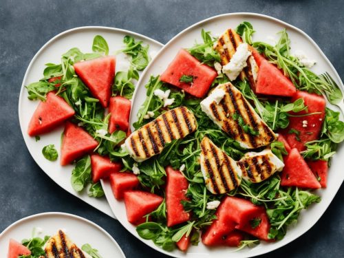 Watermelon & Herb Salad with Grilled Halloumi
