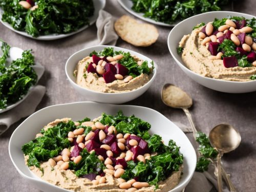 White Bean Hummus with Pickled Beetroot & Kale