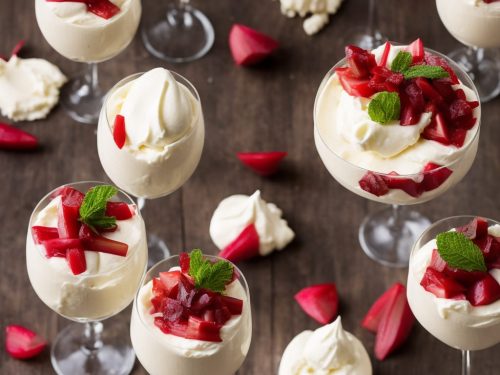 White Chocolate Mousse with Poached Rhubarb