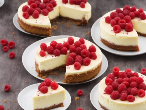 White Chocolate & Raspberry Ripple Baked Cheesecake