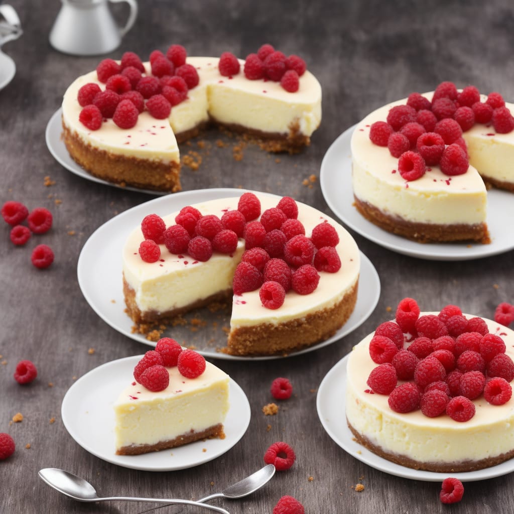 White Chocolate & Raspberry Ripple Baked Cheesecake