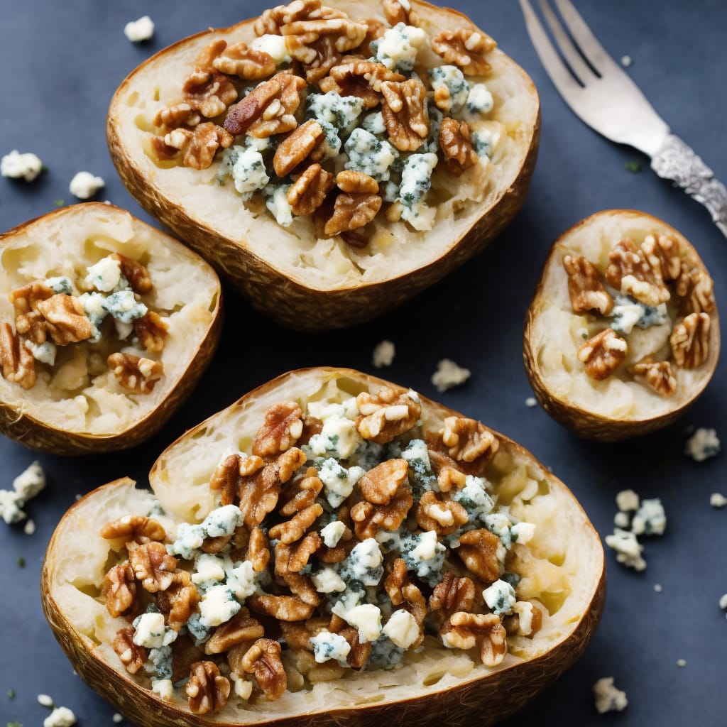 Whole baked celeriac with walnuts & blue cheese
