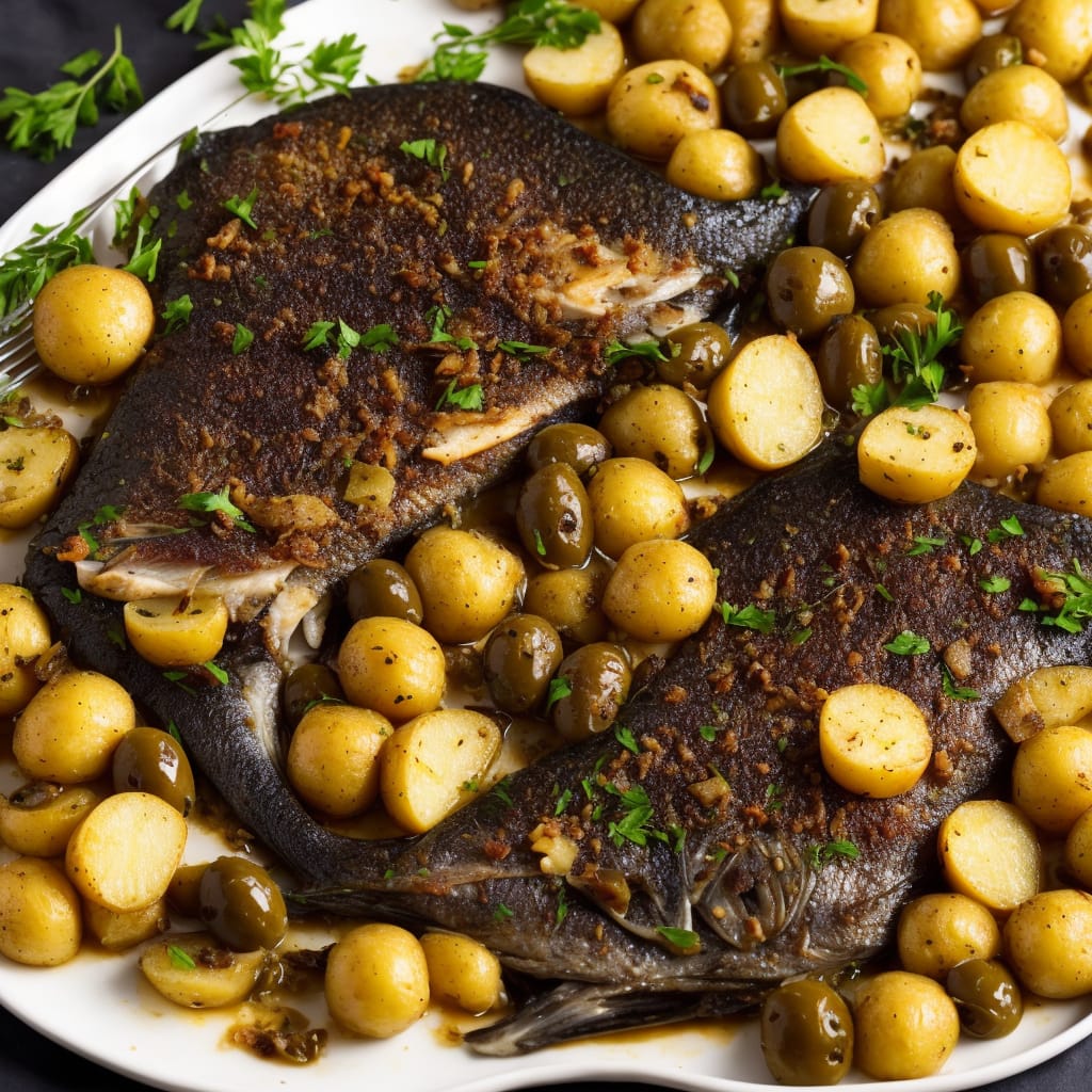 Whole Roast Bream with Potatoes & Olives
