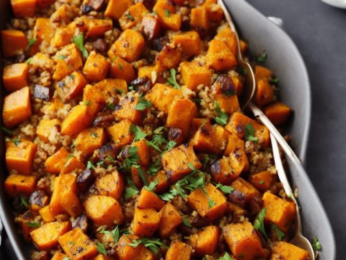 Whole Roasted Butternut Squash with Christmas Stuffing
