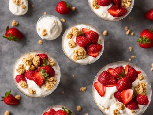 Yogurt Parfaits with Crushed Strawberries & Amaretti