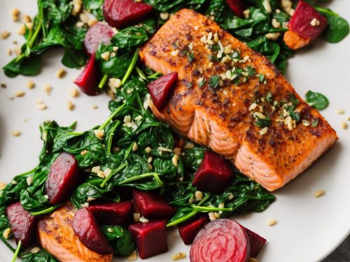 Zesty Salmon with Roasted Beets & Spinach