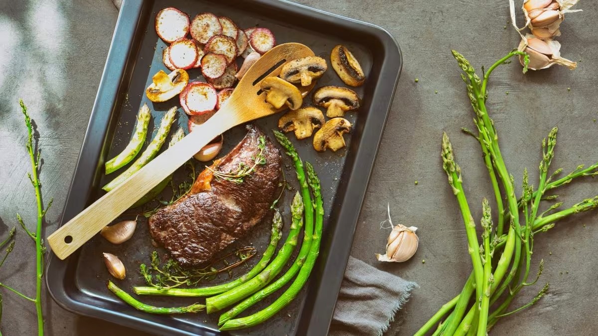 Balsamic Oven Baked Steak (Sheet Pan Dinner) - A Spicy Perspective