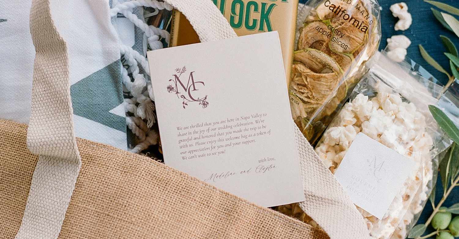 Our favorite wedding welcome bag ideas
