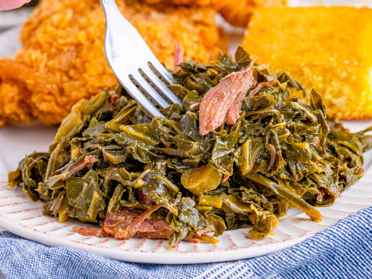 how to cook mustard greens with ham hocks