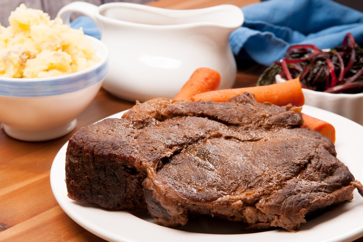 A Beef Shoulder Roast On The Stove