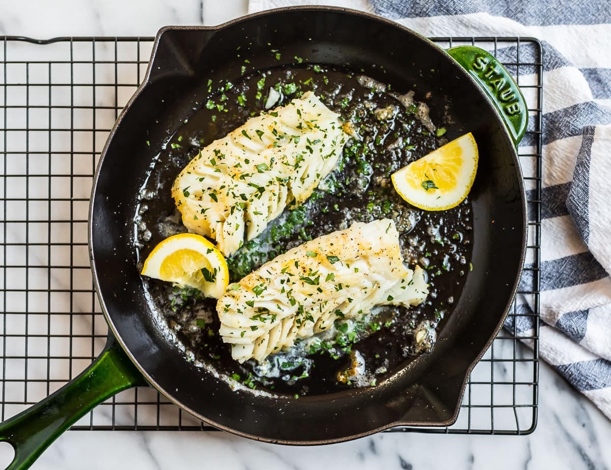 Cast Iron Cod Potatoes and Onions - What the Forks for Dinner?