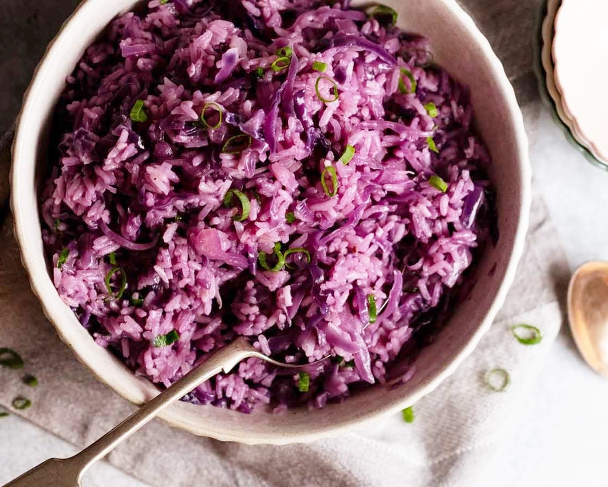 Purple rice (red cabbage rice)