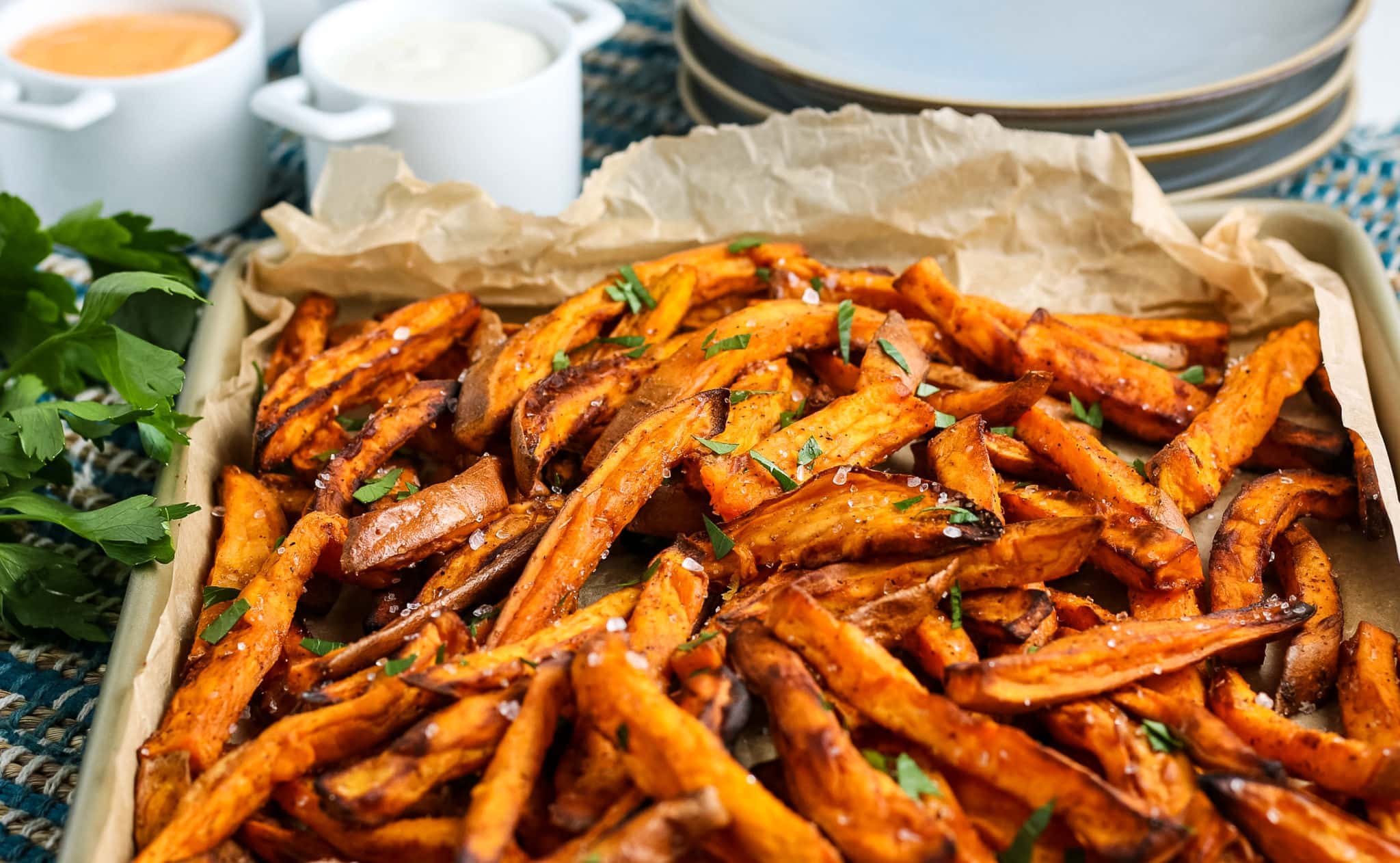 Cajun Seasoned Ninja Foodi Sweet Potato Fries - Kinda Healthy Recipes