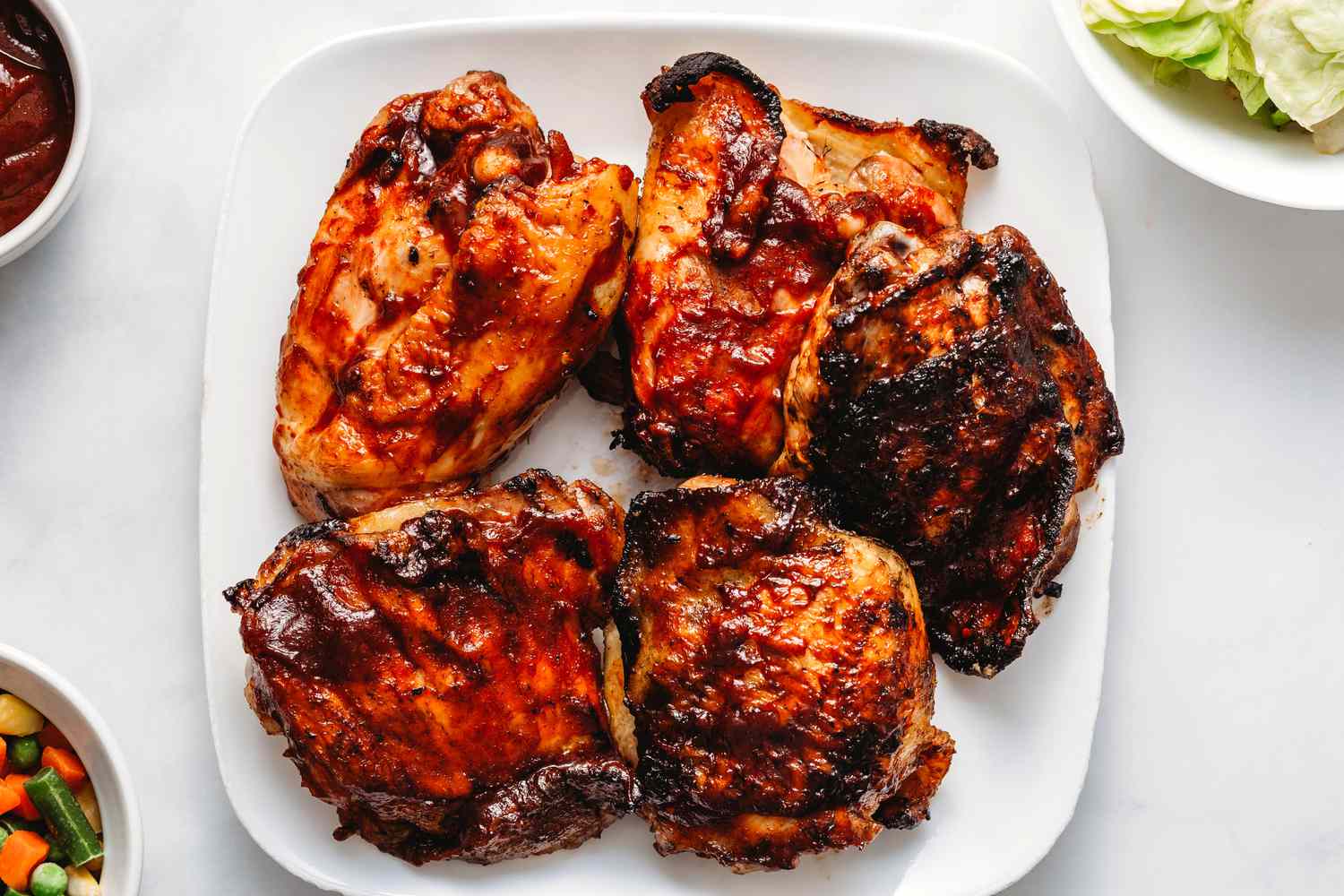 Grilled Chicken Thighs - Bone-in with BBQ Sauce • My Pocket Kitchen