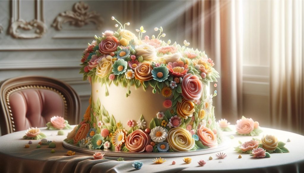 Whimsical Buttercream Flower Garden Cake