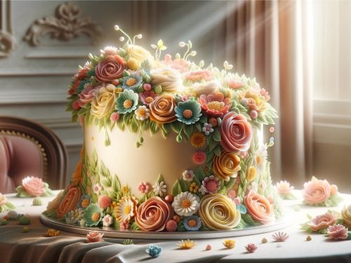 Whimsical Buttercream Flower Garden Cake
