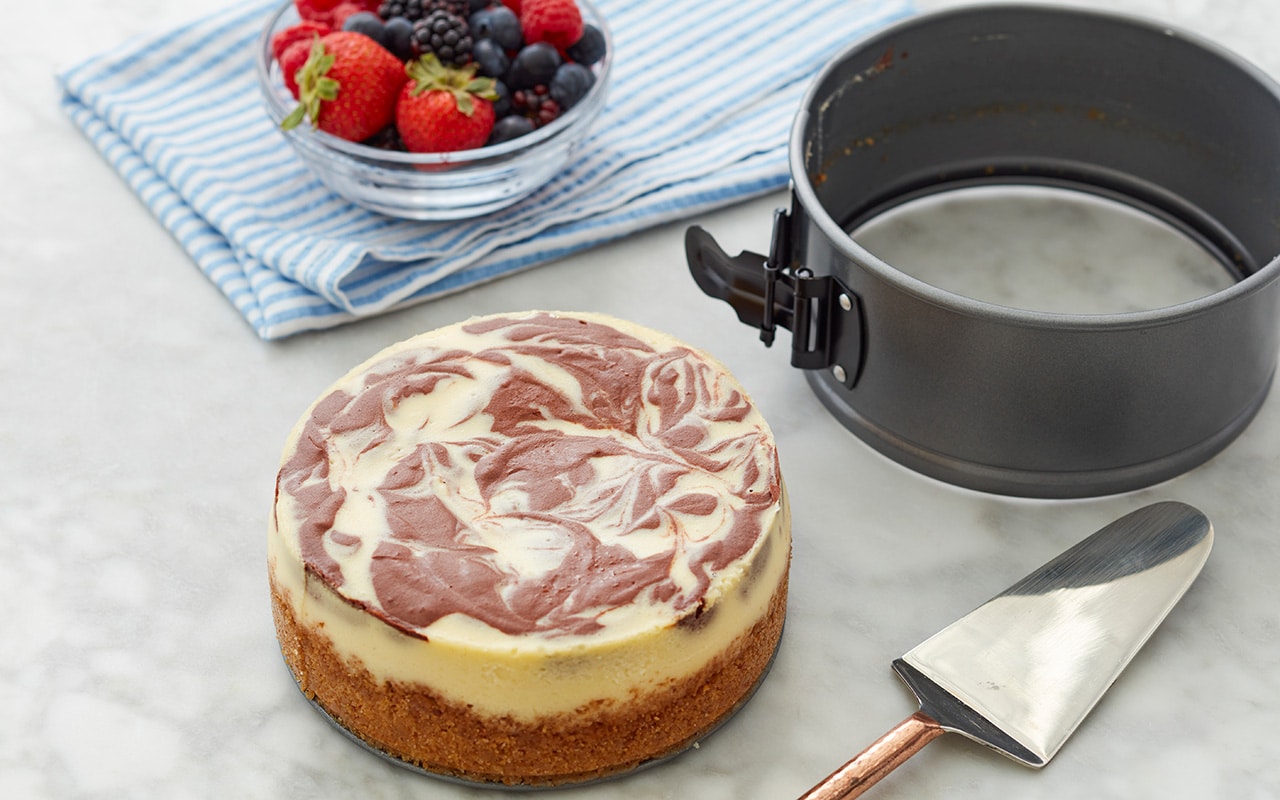 how-to-bake-a-cheesecake-using-another-springform-pan-instead-of-foil-to-set-it-in