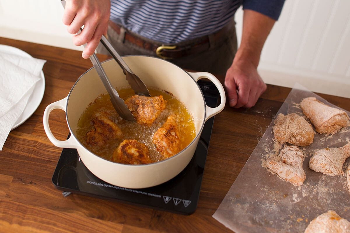 Frying in a best sale pot