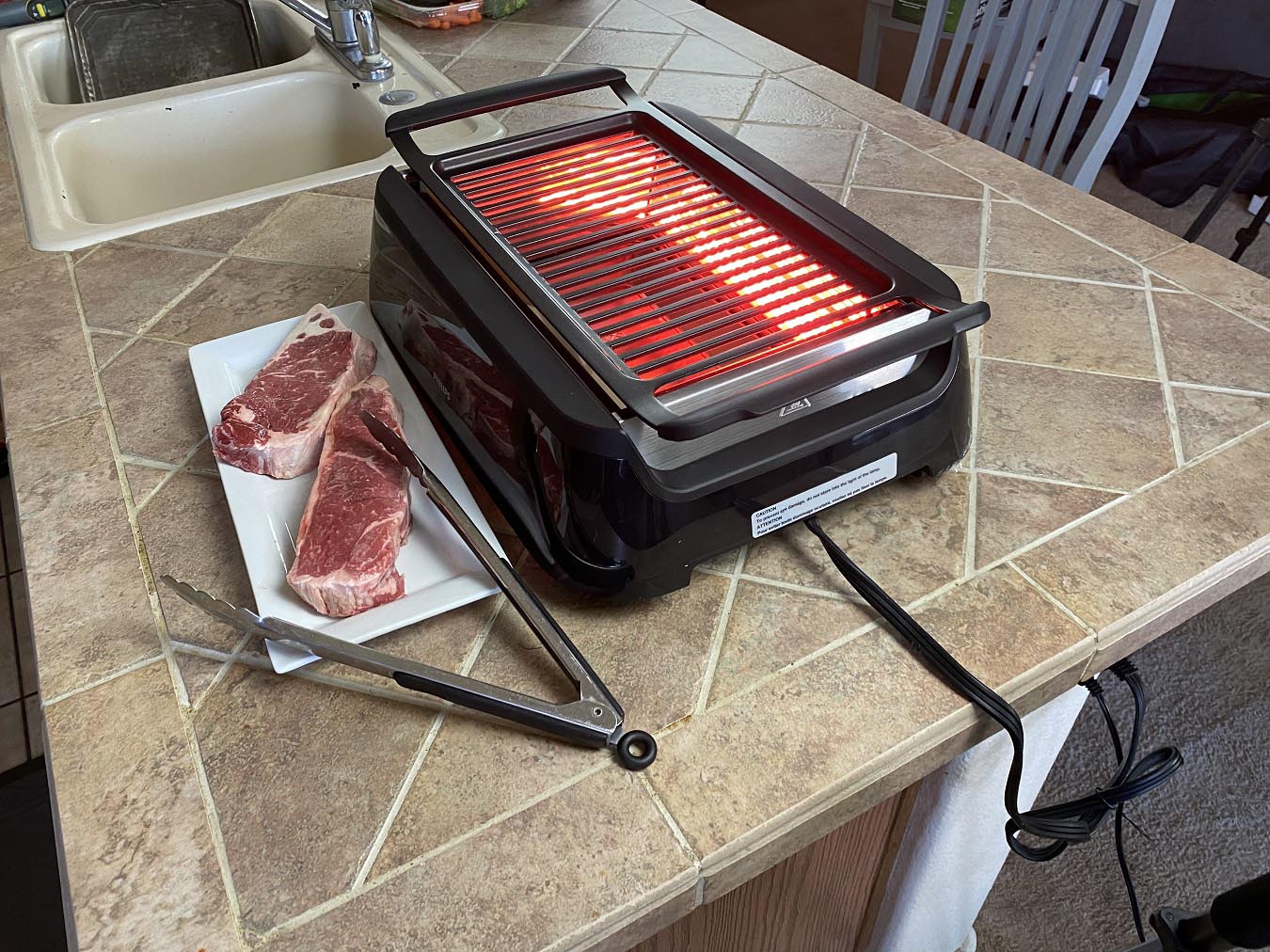 Cooking steak on indoor grill sale