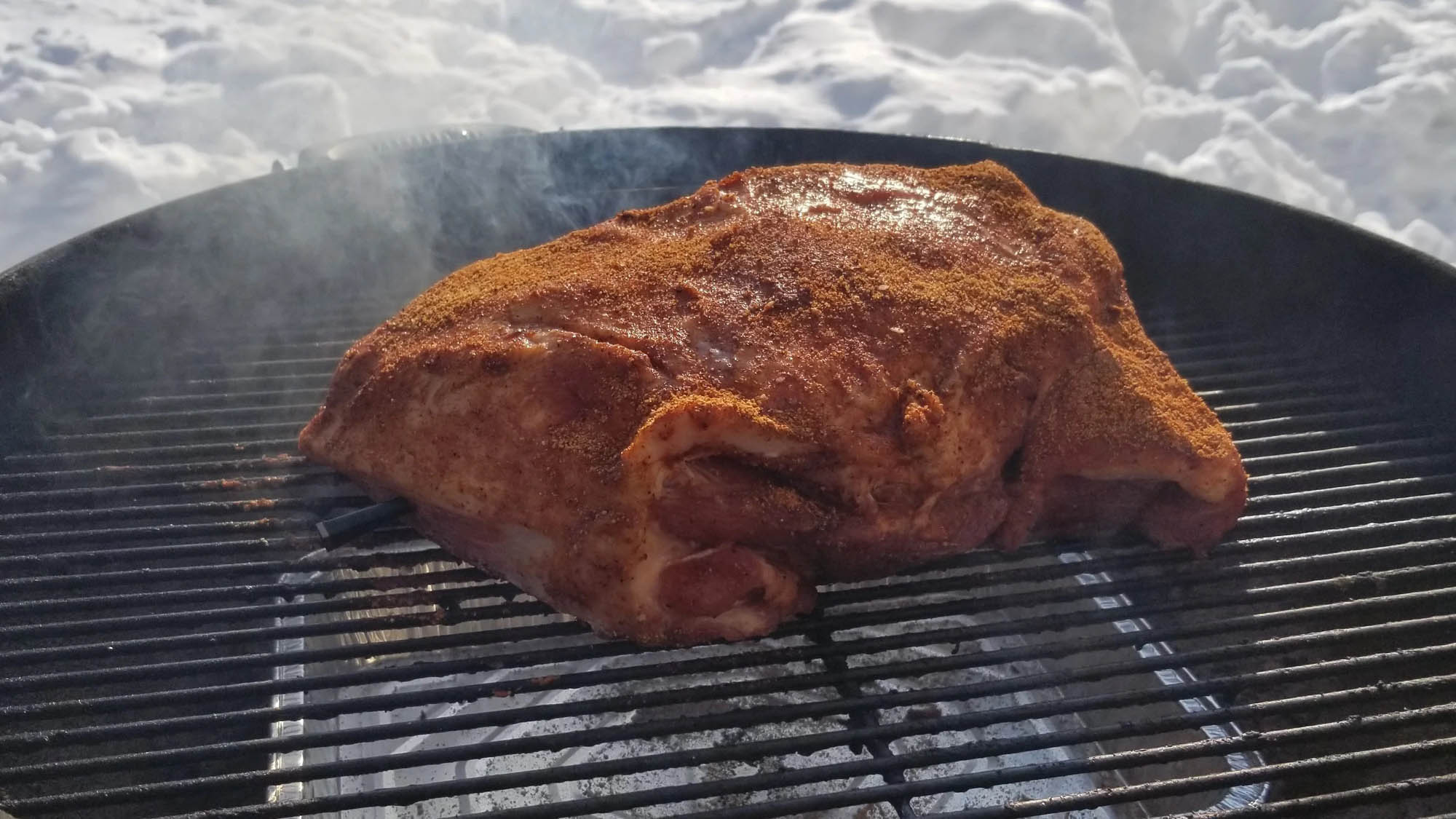 Pork shoulder outlet charcoal grill