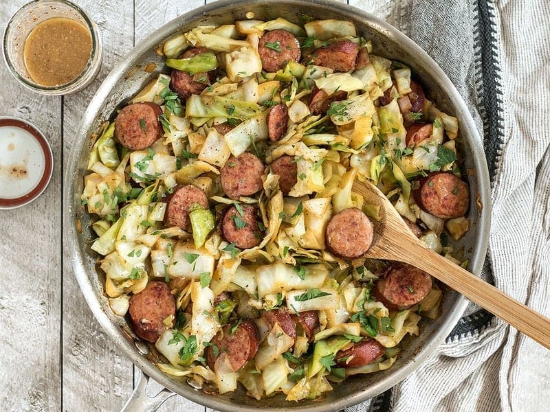 Beef Sausage and Cabbage Skillet Recipe