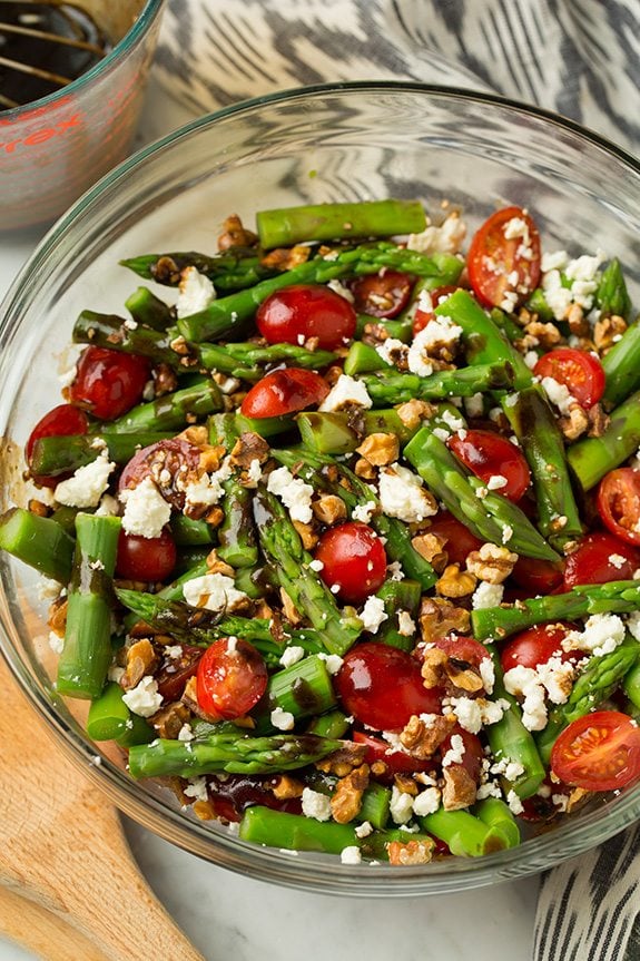 asparagus, tomato and feta salad with balsamic vinaigrette recipe