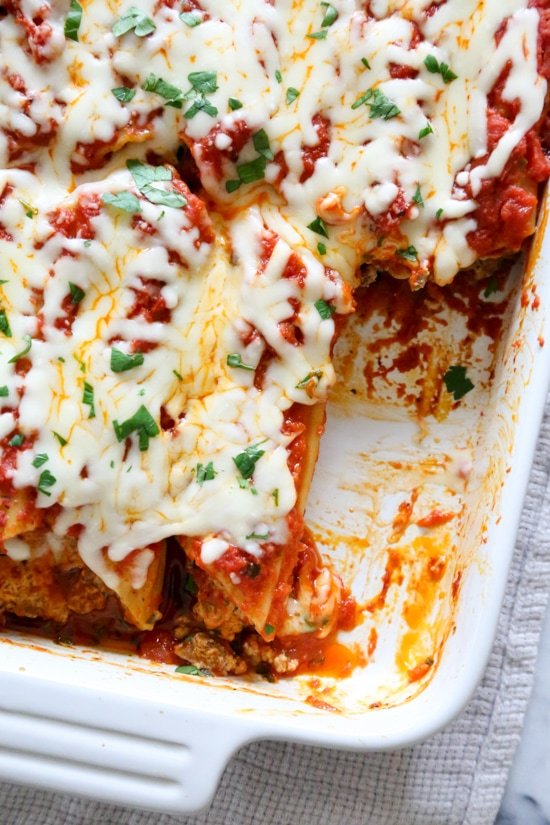 baked beef and cheese manicotti (cannelloni) recipe