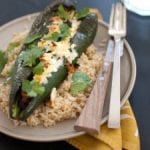 beer bean-stuffed poblano peppers recipe
