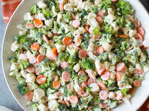 broccoli carrot and cauliflower coleslaw salad recipe