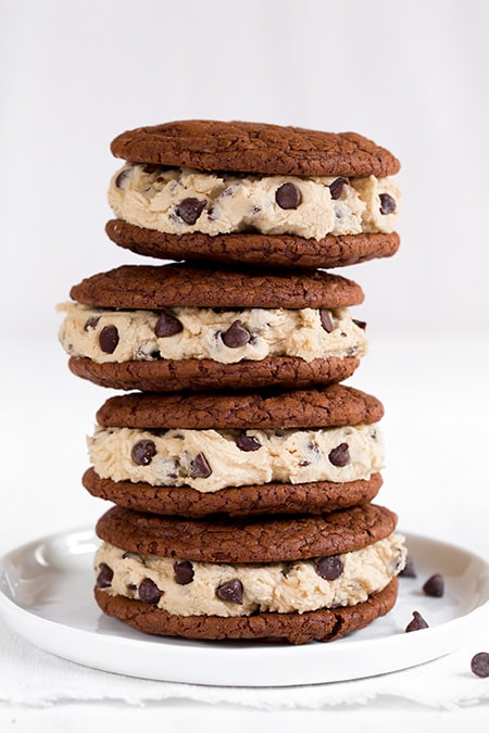 brownie sandwich cookies with chocolate chip cookie dough frosting recipe