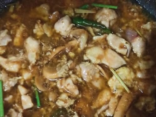 chicken & mushroom manchurian with a twist recipe