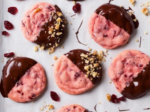 chocolate dipped cranberry cookies recipe