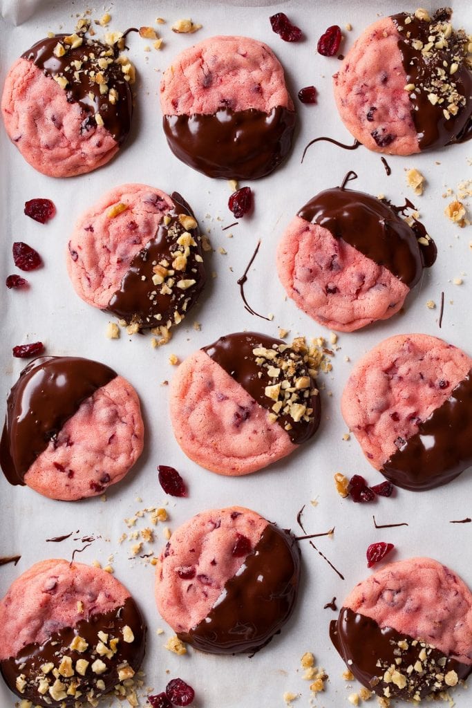 chocolate dipped cranberry cookies recipe