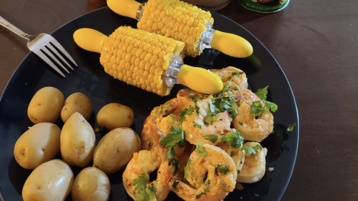 cilantro lime shrimp with boiled potatoes and corn on the cob recipe