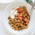 clumpy granola with stewed rhubarb recipe